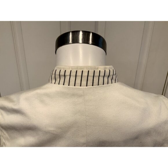 Floreat Anthropologie Cream W/ Blue Striped Trim Jacket, Size 0 (US) - Picture 9 of 10